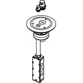Poke-Thru Assembly, 4" Feed, Flush, Brass