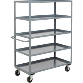 Shelf Truck w/5 Shelves, 3000 lb. Capacity, 60"L x 30"W x 68"H, Gray