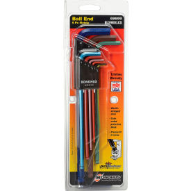 Set 9 ColorGuard Ball End L-Wrenches, Extra Long Arm (1.5-10mm)