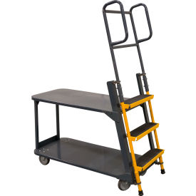 Steel Stockpicker Cart w/2 Shelves, 1000 lb. Capacity, 51"L x 21"W x 63"H