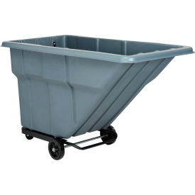 Standard Duty Plastic Tilt Truck, 1 Cu. Yd. Cap, 1000 Lbs. Cap, Gray
