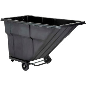 Standard Duty Plastic Tilt Truck, 1 Cu. Yd. Cap, 1000 Lbs. Cap, Black