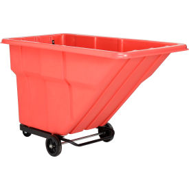 Standard Duty Plastic Tilt Truck, 1 Cu. Yd. Cap, 1000 Lbs. Cap, Red