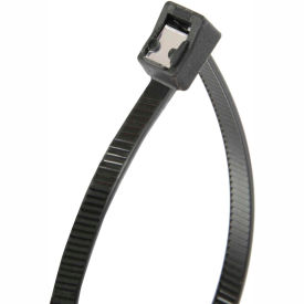 11" Self-Cutting Cable Ties, Black, 50lb, 50/pk, 3" Max Dia, Twist Tail