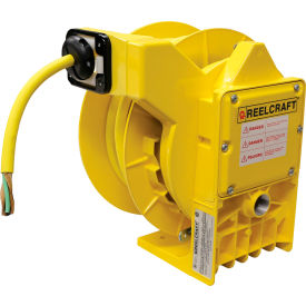 Heavy Duty Power Cord Reel, 12/3, 18 Amps, 50' Cord w/Flying Leads