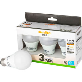 A19 LED Bulb, 9W, 800 Lumens, 3000K, Non-Dim, 3-Pack, 15000 Hrs