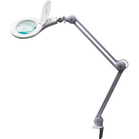 LED Magnifier w/Dim & Brightness Controls, 11W, 6500K, 5-Diopter, 32" Reach, White
