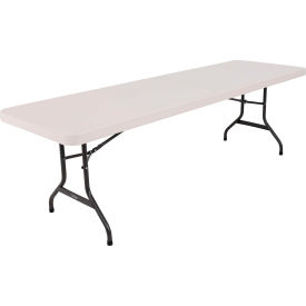 Portable Plastic Folding Table, 30" x 96", Almond