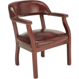 Conference Chair with Arms - Vinyl - Burgundy