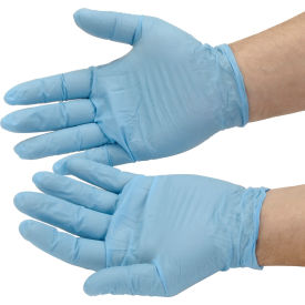Disposable Nitrile Gloves, Powdered, Medium, Blue, 100/Box