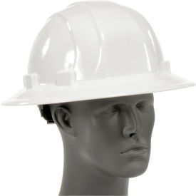 Omega II Full Brim Hard Hat, 6-Point Mega Ratchet Suspension, White