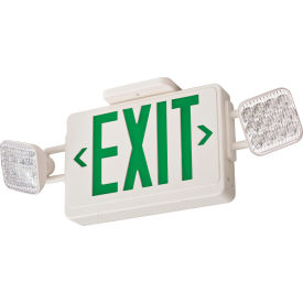 Switchable Red/Green LED Exit Sign Combo with Remote Capacity, Square Lamp Heads