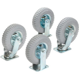 8" x 2.80" Full Pneumatic Caster Kit 2 Swivel, 2 Rigid
