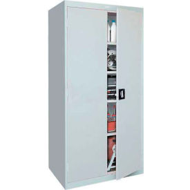 Elite Heavy Duty Storage Cabinet, Recessed Handle, 22 Gauge, 36"W x 18"D x 72"H, Gray