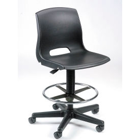 Plastic Stool - Height Adjustable - Black