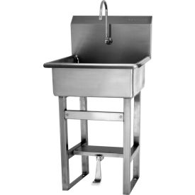 5241-0.5 Floor Mount Sink With Single Foot Pedal Valve, Low-Flow 0.5 GPM
