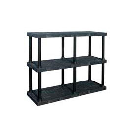 Structural Plastic Adjustable Vented Shelving, 66"W x 16"D x 45"H, Black