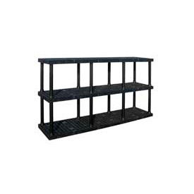 Structural Plastic Adjustable Vented Shelving, 96"W x 16"D x 45"H, Black
