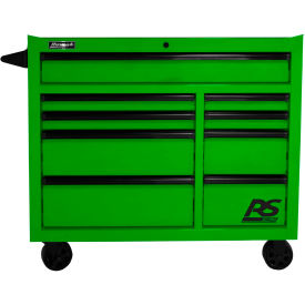 41"W X 24"D X 39"H 9 Drawer Green Roller Tool Cabinet