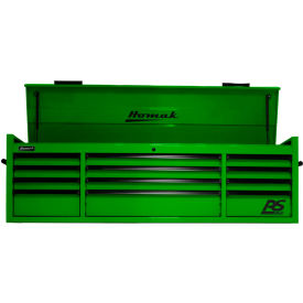 71-1/2"W X 23-1/2"D X 23-3/8"H 12 Drawer Green Tool Chest