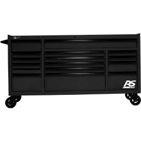 RS Pro Series 72"W X 24"D X 40-3/8"H 16 Drawer Black Roller Tool Cabinet