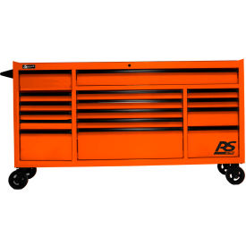 Pro Series 72"W X 24"D X 40-3/8"H 16 Drawer Orange Roller Tool Cabinet