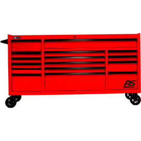 72"W X 24"D X 40-3/8"H 16 Drawer Red Roller Tool Cabinet