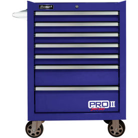 Pro II 27"W X 24-1/2"D X 39"H 7 Drawer Blue Roller Tool Cabinet