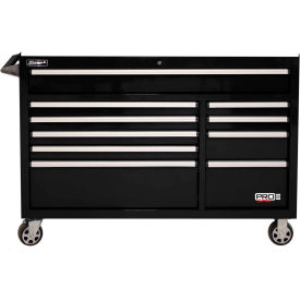 Pro II Series 54-1/2"W X 24-1/2"D X 39"H 10 Drawer Black Roller Tool Cabinet