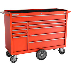 54"W x 20-1/4"D x 43-1/8"H 11 Drawer Red Roller Cabinet