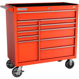 41"W x 20"D x 42-1/2"H 11 Drawer Red Roller Cabinet