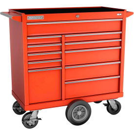 41"W x 20-1/4"D x 43-1/8"H 11 Drawer Red Roller Cabinet