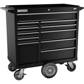 41"W x 20-1/4"D x 43-1/8"H 11 Drawer Black Roller Cabinet