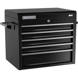 27"W x 20"D x 23-5/8"H 5 Drawer Black Chest