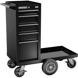 41"W x 20-1/4"D x 43-1/8"H 5 Drawer Black Roller Cabinet