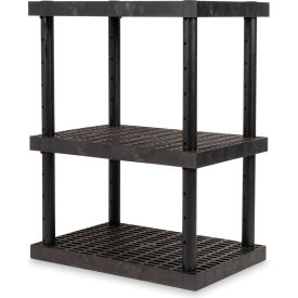 Adjustable Vented Shelving, 36"W x 24"D x 45"H, Black