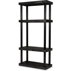 Adjustable Vented Shelving, 36"W x 16"D x 72"H, Black