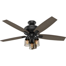52" Bennett Ceiling Fan with Light and Handheld Remote - Matte Black