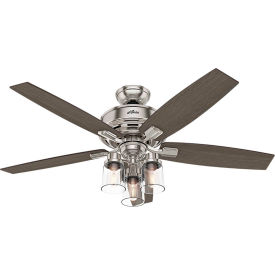 52" Bennett Ceiling Fan with Light and Handheld Remote - Brushed Nickel
