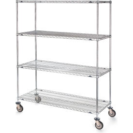 Wire Shelf Truck w/4 Shelves, 900 lb. Capacity, 60"L x 24"W x 79"H