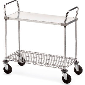 Wire Utility Cart w/2 Shelves, 800 lb. Capacity, 36"L x 18"W x 39-1/2"H