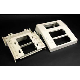 3-Gang Offset Device Mounting Bracket and Trim Ring, White, 7-19/32"L