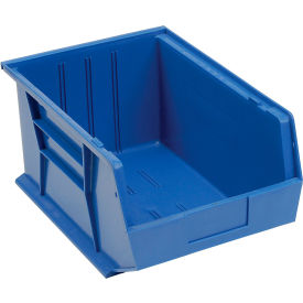 Plastic Hang & Stack Bin, 16"L x 11"W x 8"H, Blue