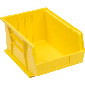 Plastic Hang & Stack Bin, 16"L x 11"W x 8"H, Yellow
