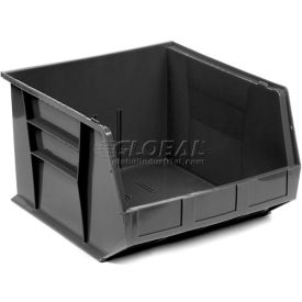 Premium Plastic Hang & Stack Bin, 18"L x 16-1/2"W x 11"H, Black