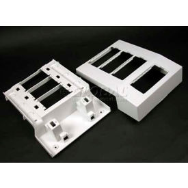 4-Gang Offset Device Mounting Bracket and Trim Ring, Ivory, 9-5/8"L