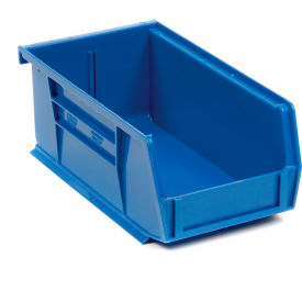Plastic Hang & Stack Bin, 7-3/8"L x 4-1/8"W x 3"H, Blue