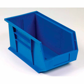 Plastic Hang & Stack Bin, 14-3/4"L x 8-1/4"W x 7"H, Blue