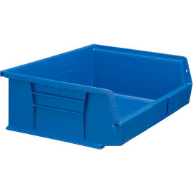 Plastic Hang & Stack Bin, 10-7/8"L x 16-1/2"W x 5"H, Blue