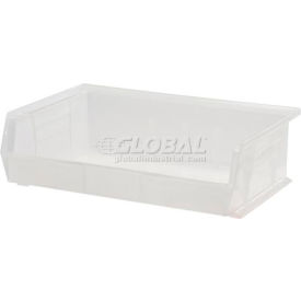Plastic Hang & Stack Bin, 10-7/8"L x 16-1/2"W x 5"H, Clear